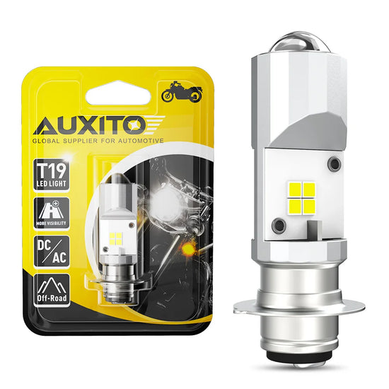 1Pcs AUXITO P15D P15D-25-1 PX15D T19 H6M LED Motorbike Headlight Bulb Hi-Lo Beam Scooter Moped Front Light Lamp 12V 24V DC